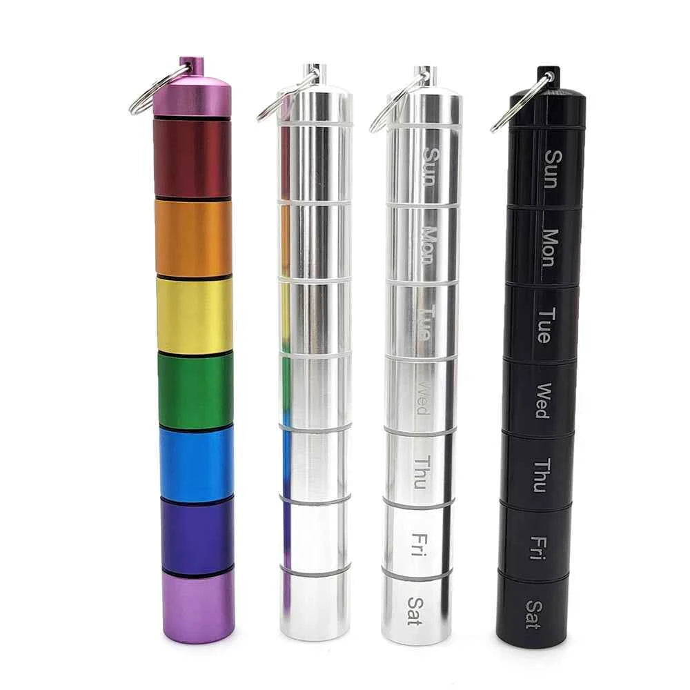 Stackable Aluminium Pill Organizer – 7-Day Travel Case
