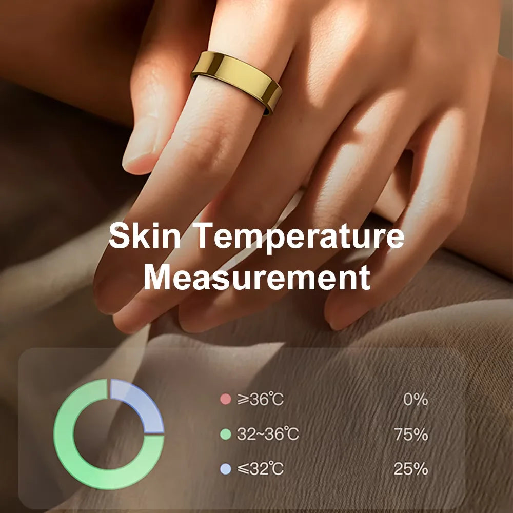 Smart Ring Waterproof with Charging Case (Heart Rate Blood Oxygen, Skin, Temperature, Monitor) beunik