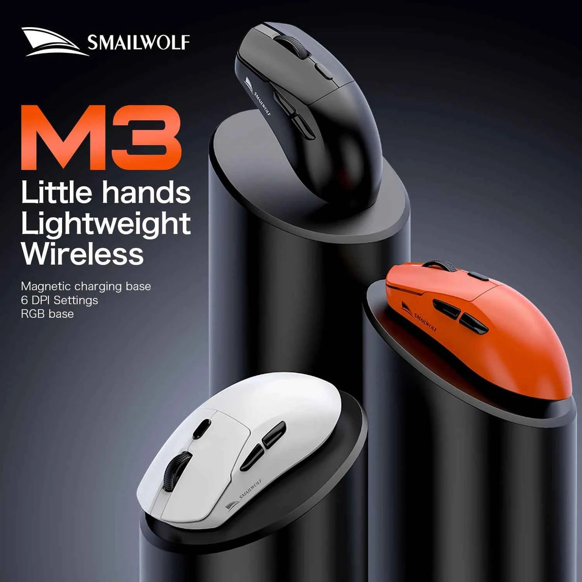 SMAILWOLF M3 PRO Wireless Bluetooth three-mode mouse E-sports gaming PAW3311