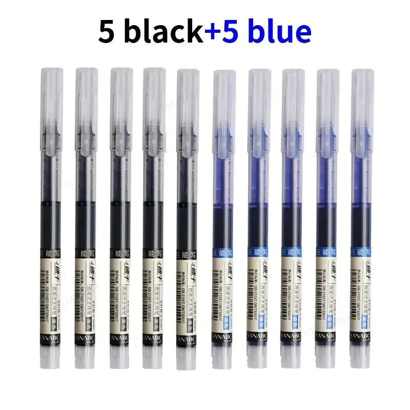 High Quality Needle Type Gel Pens Straight Liquid Ballpoint Pen (10Pcs/set) beunik