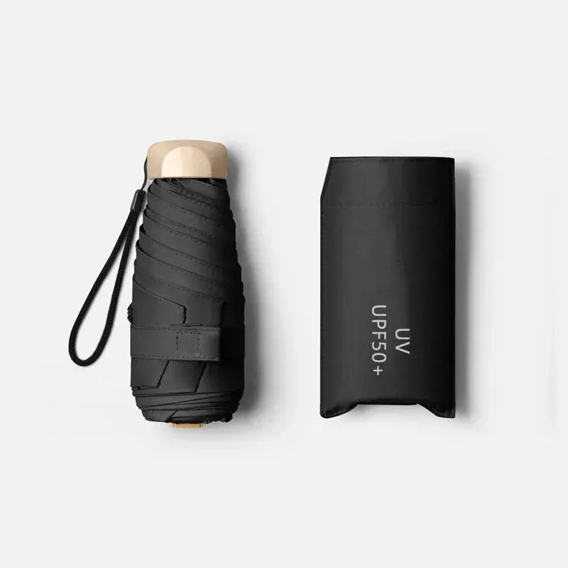 Mini Sun Rain Umbrella Pocket Vinyl Folding UV Protection beunik