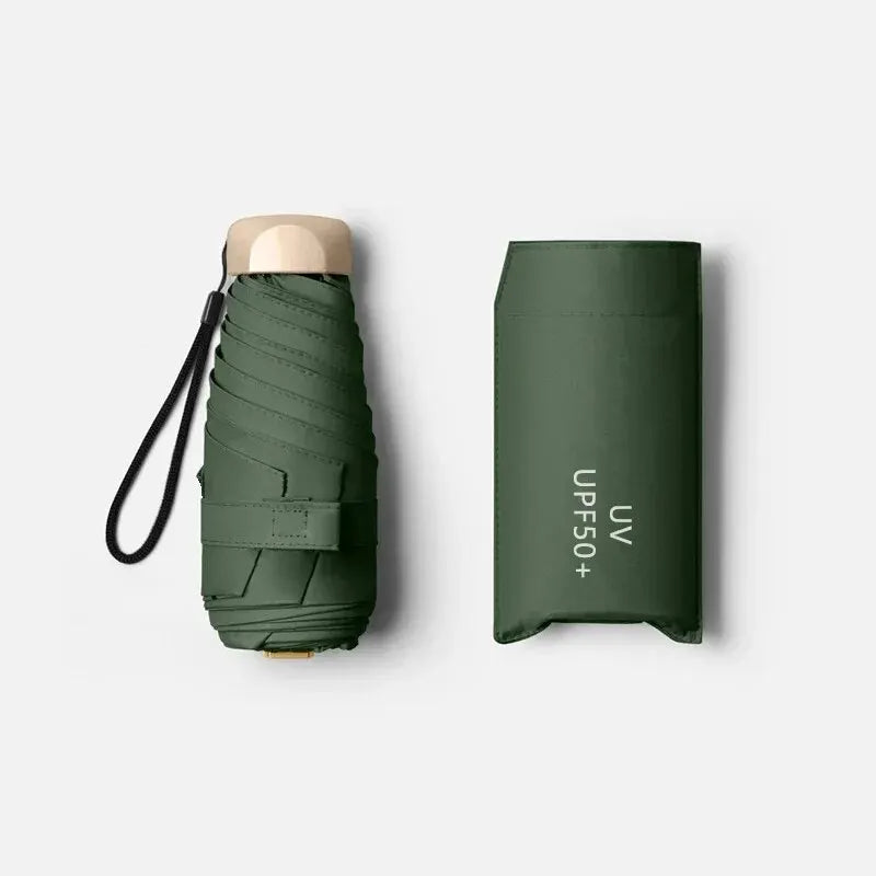 Mini Sun Rain Umbrella Pocket Vinyl Folding UV Protection beunik