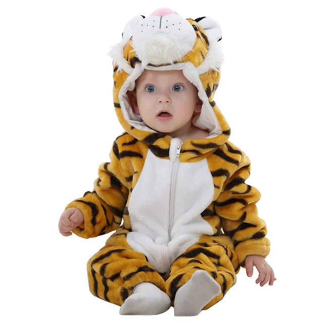 Warm & Cuddly Baby Romper – Plush Hooded Winter Jumpsuit for Toddlers & Infants | Unisex Animal Costume Onesie beunik