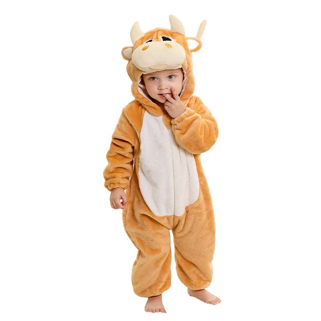 Ultra-Soft Winter Baby Romper – Hooded Flannel Animal Jumpsuit Costume for Toddlers & Infants (Boys & Girls) beunik