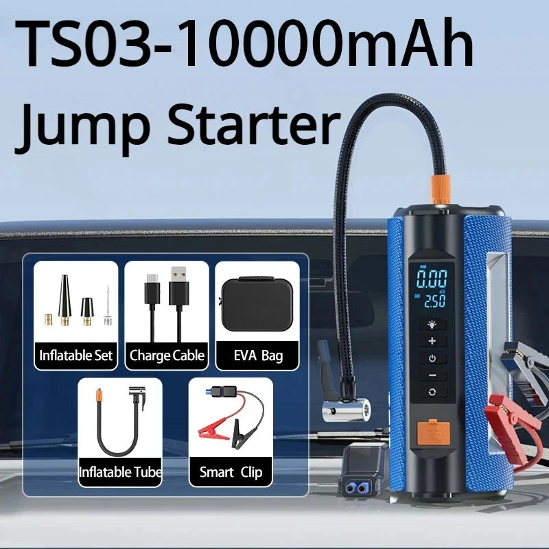 Car Emergency Power Outdoor Multifunctional Jump Starter and Air Pump with EVA Bag
