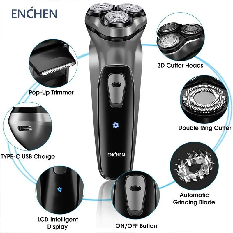 Blackstone Electrical Rotary Shaver for Men Floating Blade Washable Type-C USB Rechargeable beunik