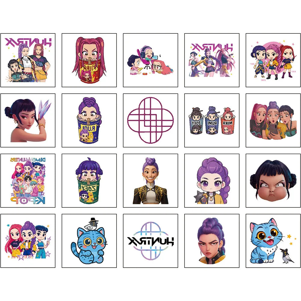K-Pop Demon Hunter Rumi Temporary Tattoos – 20 Piece Set
