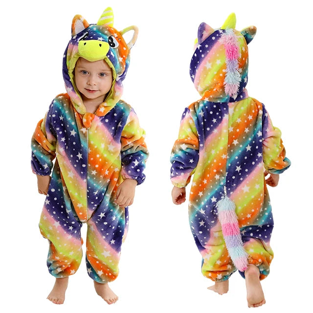 Cozy Animal Baby Onesie – Flannel Winter Romper with Hood for Newborns, Infants & Toddlers (Boys & Girls) beunik