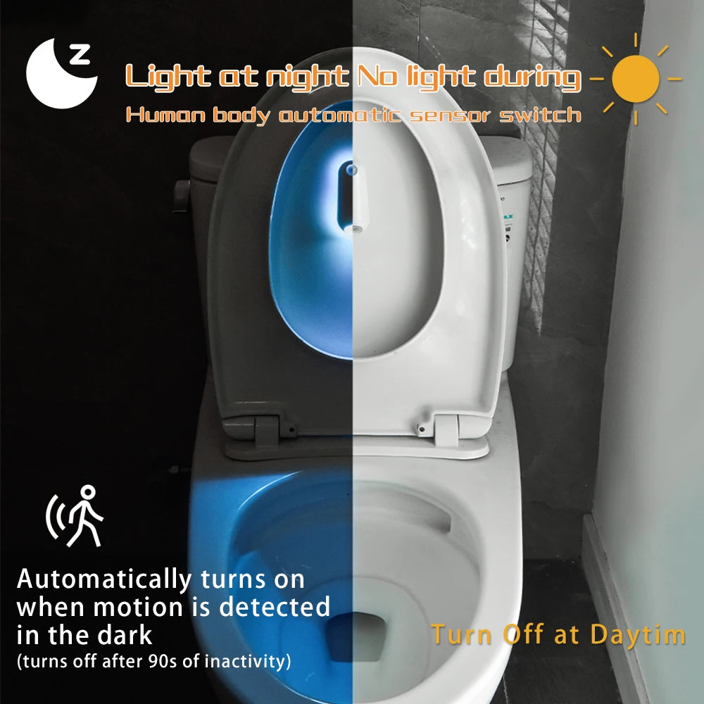 LED Smart Motion Sensor Toilet Seat Night Light USB rechargeable