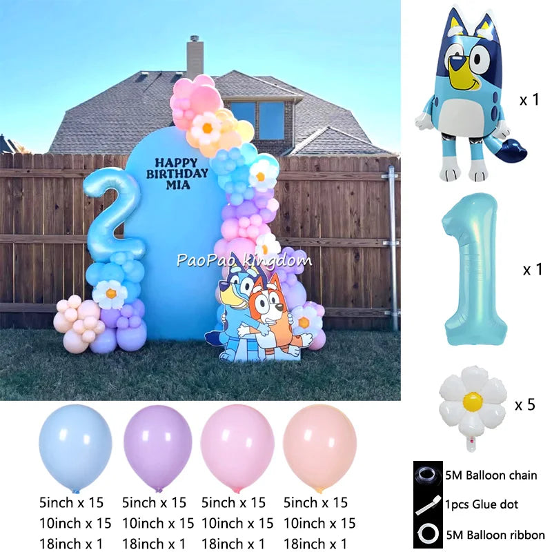 Bluey Bingo Foil Balloons Arch Garland Kit Latex Balloons