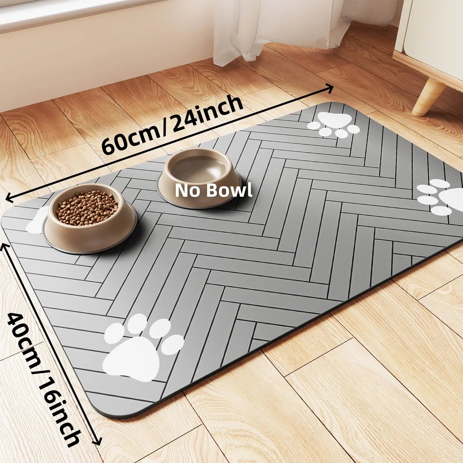 Pet Feeding Mat-Absorbent Pet Placemat for Food and Water Bowl, with Waterproof Rubber Backing beunik