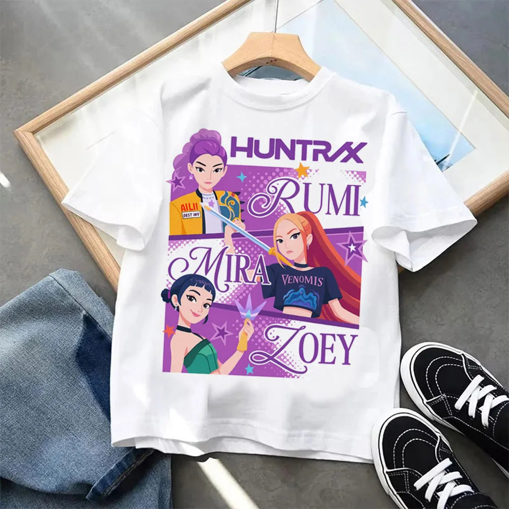 Kpop Demon Hunters Children's Clothing Short Sleeve T-shirt beunik