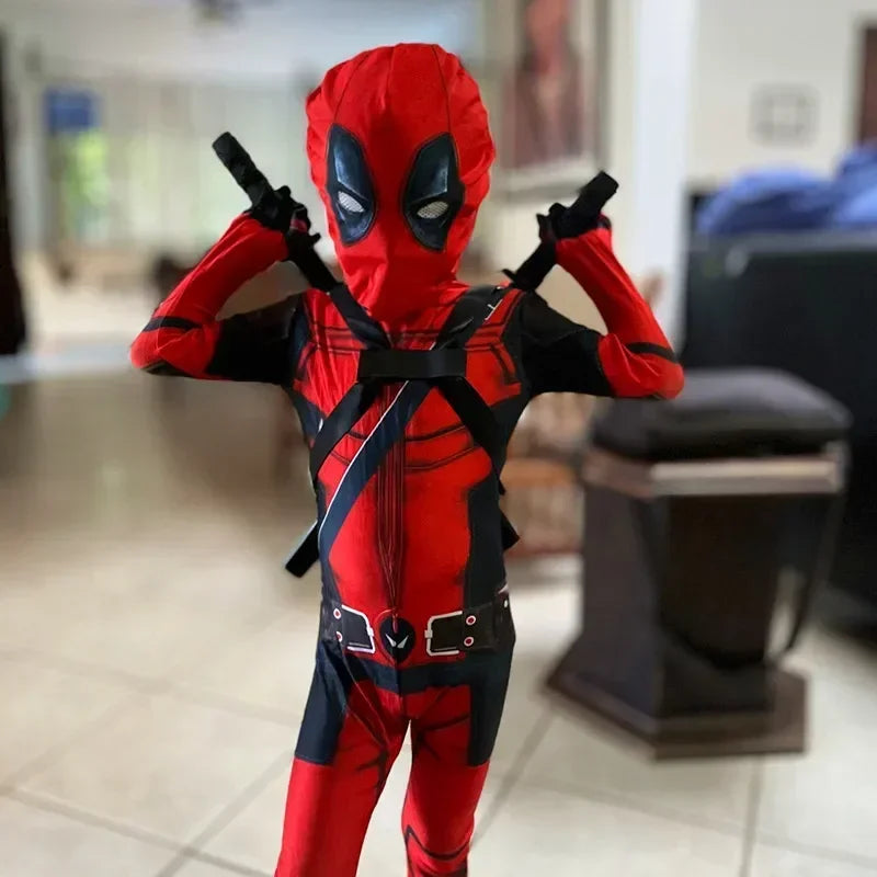 Kids Deadpool Bodysuit Superhero Cosplay Jumpsuit beunik