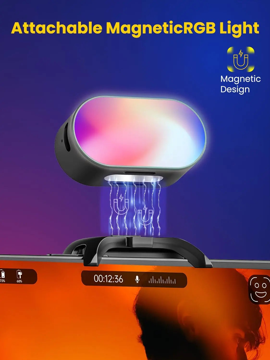 Mini RGB Magnetic Fill Light Adjustable Gimbal LED Video Photography Light beunik