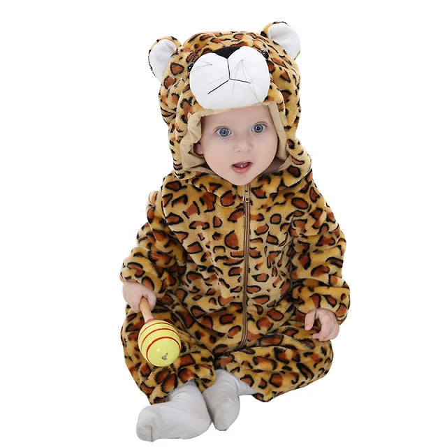 Cozy Animal Baby Onesie – Flannel Winter Romper with Hood for Newborns, Infants & Toddlers (Boys & Girls) beunik