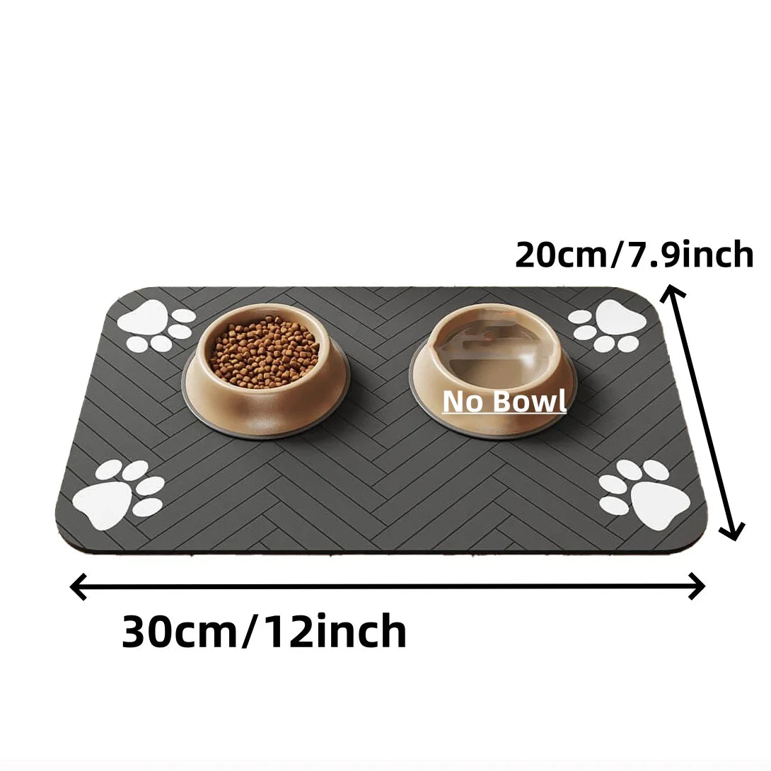Pet Feeding Mat-Absorbent Pet Placemat for Food and Water Bowl, with Waterproof Rubber Backing beunik