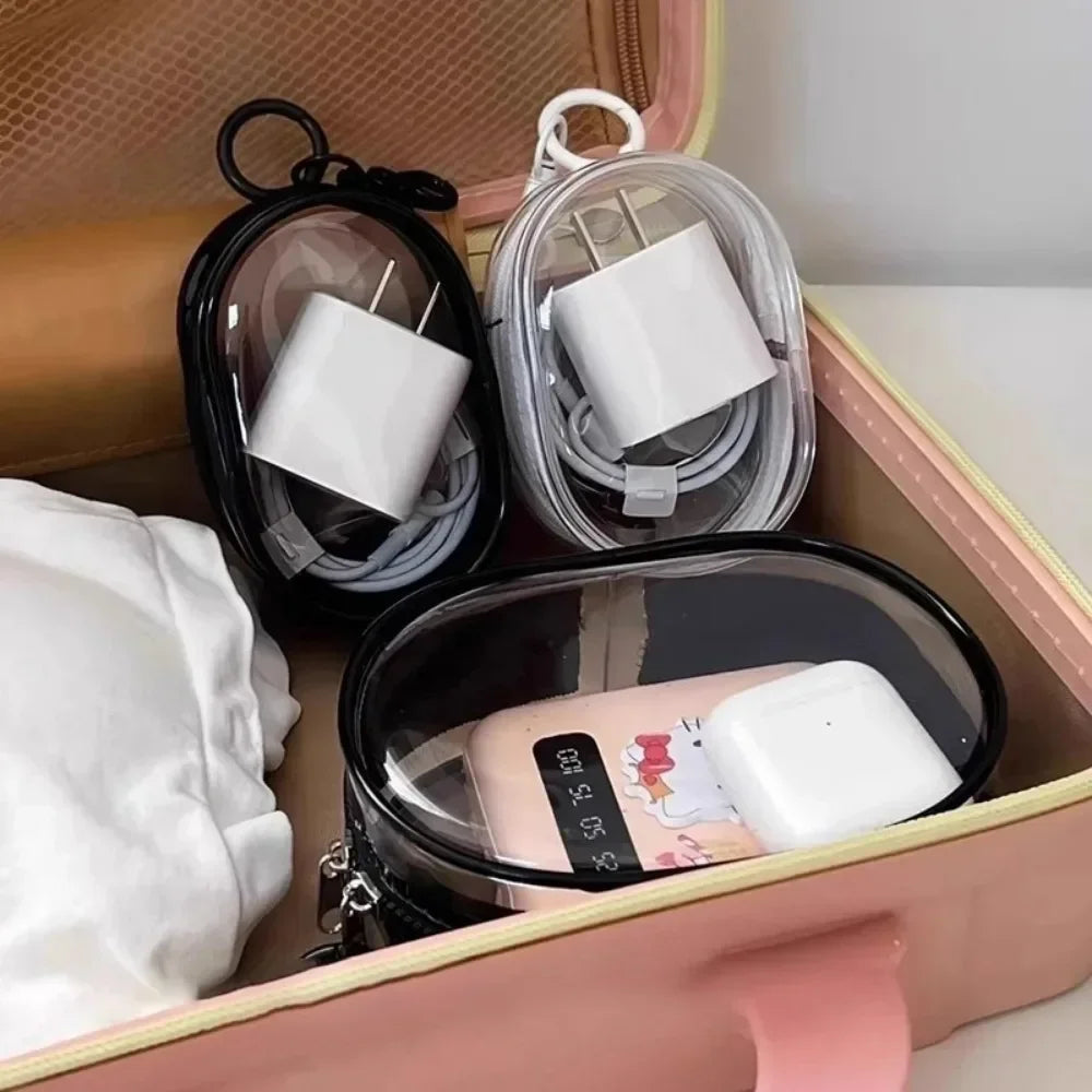 Multifunctional Clear Data Cable Storage Box Outdoor Travel beunik