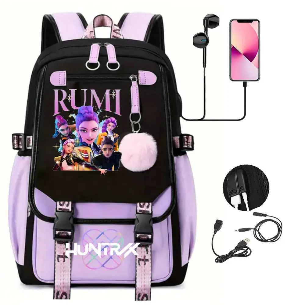 KPop Demon Hunters Inspired Backpack – Large Capacity School & Travel Bag