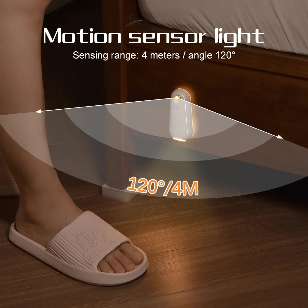 LED Smart Motion Sensor Toilet Seat Night Light USB rechargeable