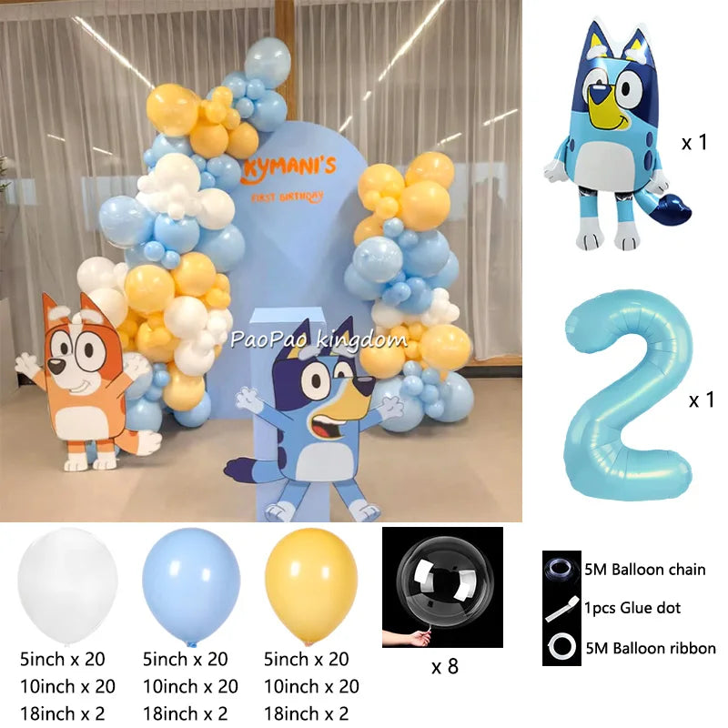 Bluey Bingo Foil Balloons Arch Garland Kit Latex Balloons