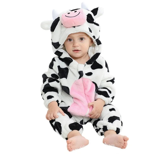 Ultra-Soft Winter Baby Romper – Hooded Flannel Animal Jumpsuit Costume for Toddlers & Infants (Boys & Girls) beunik