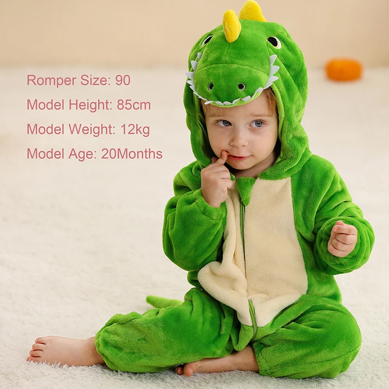 Cozy Animal Baby Onesie – Flannel Winter Romper with Hood for Newborns, Infants & Toddlers (Boys & Girls) beunik