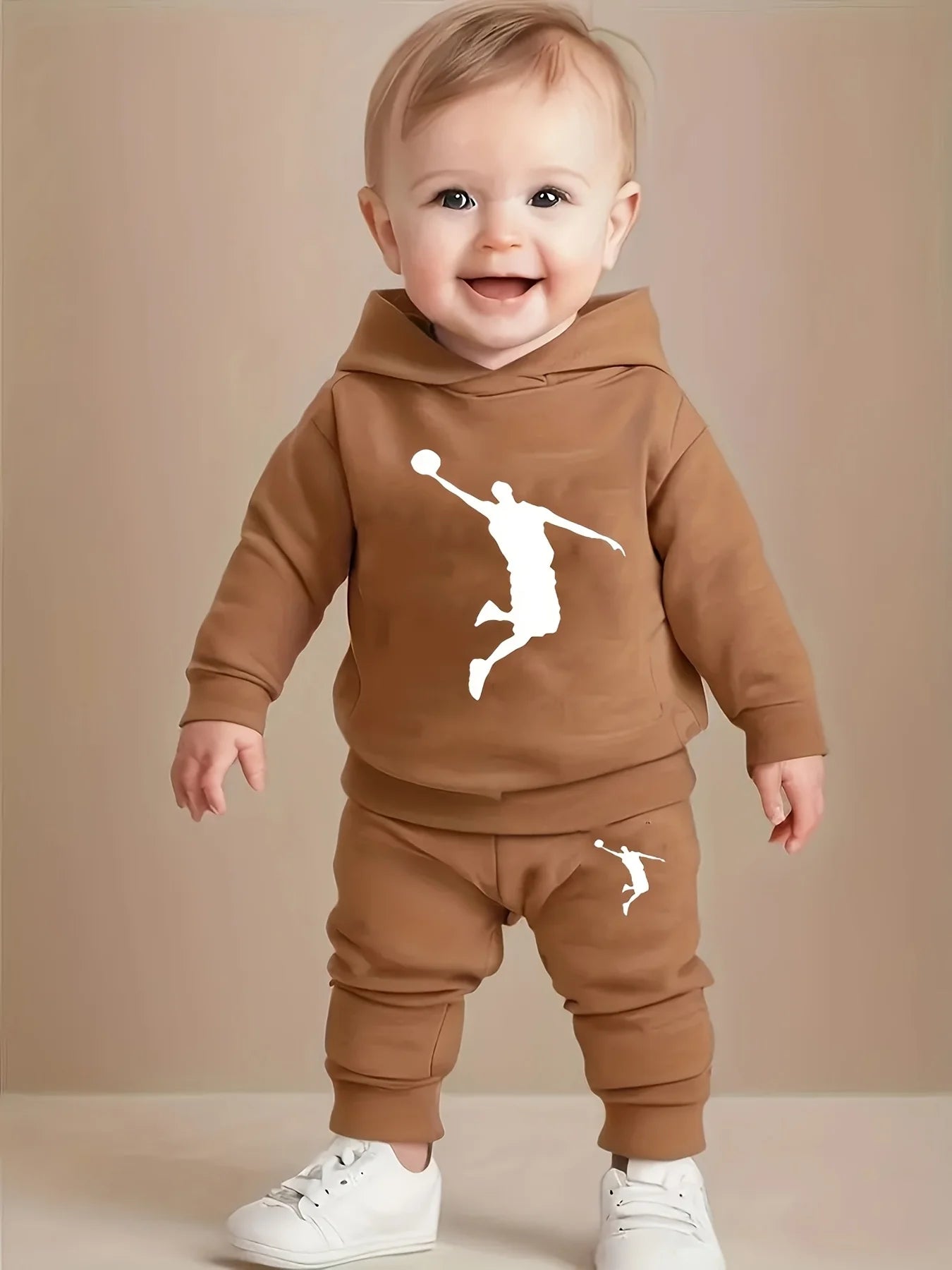 Baby/Toddler Basketball Fleece Hoodie & Pants – 2‑pcs set