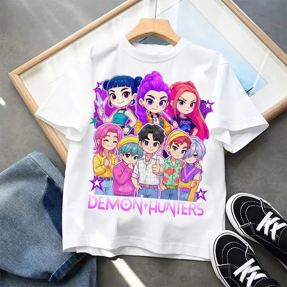 Kpop Demon Hunters Children's Clothing Short Sleeve T-shirt beunik