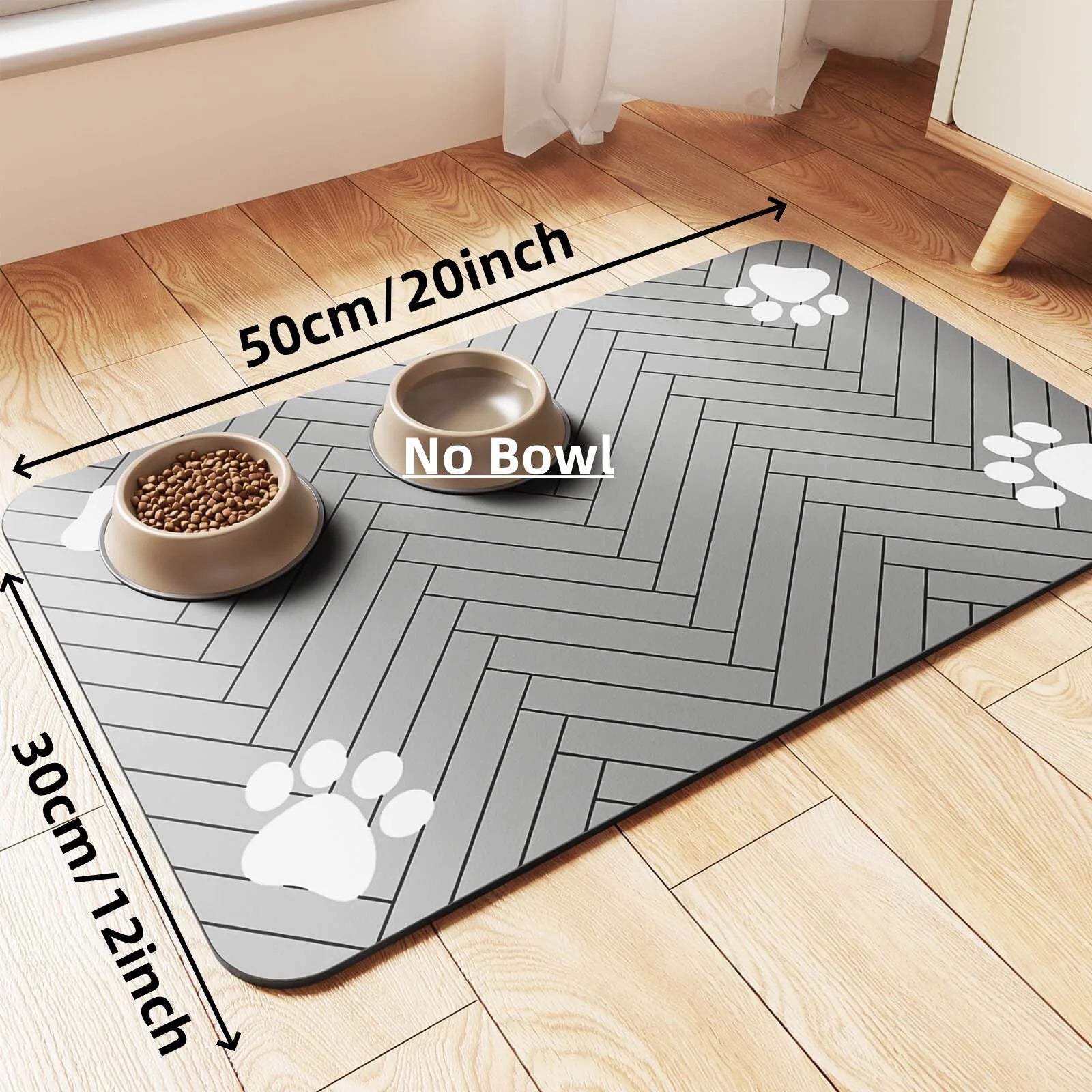 Pet Feeding Mat-Absorbent Pet Placemat for Food and Water Bowl, with Waterproof Rubber Backing beunik
