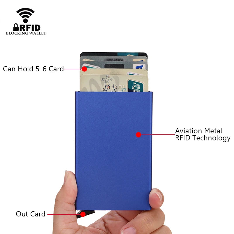 RFID Smart Slim Wallet Card Holder Metal Thin beunik