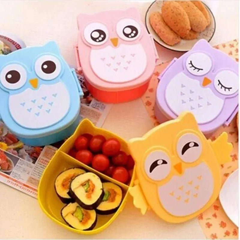 Baby Owl Portable Plastic Children Students Lunch Box Bento Box beunik