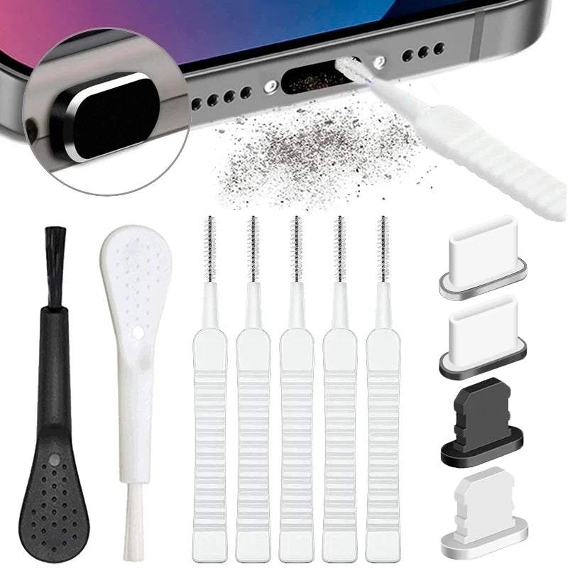Cleaning Kit For Phone Charging Port Dust Plug with Brush iPhone Samsung beunik