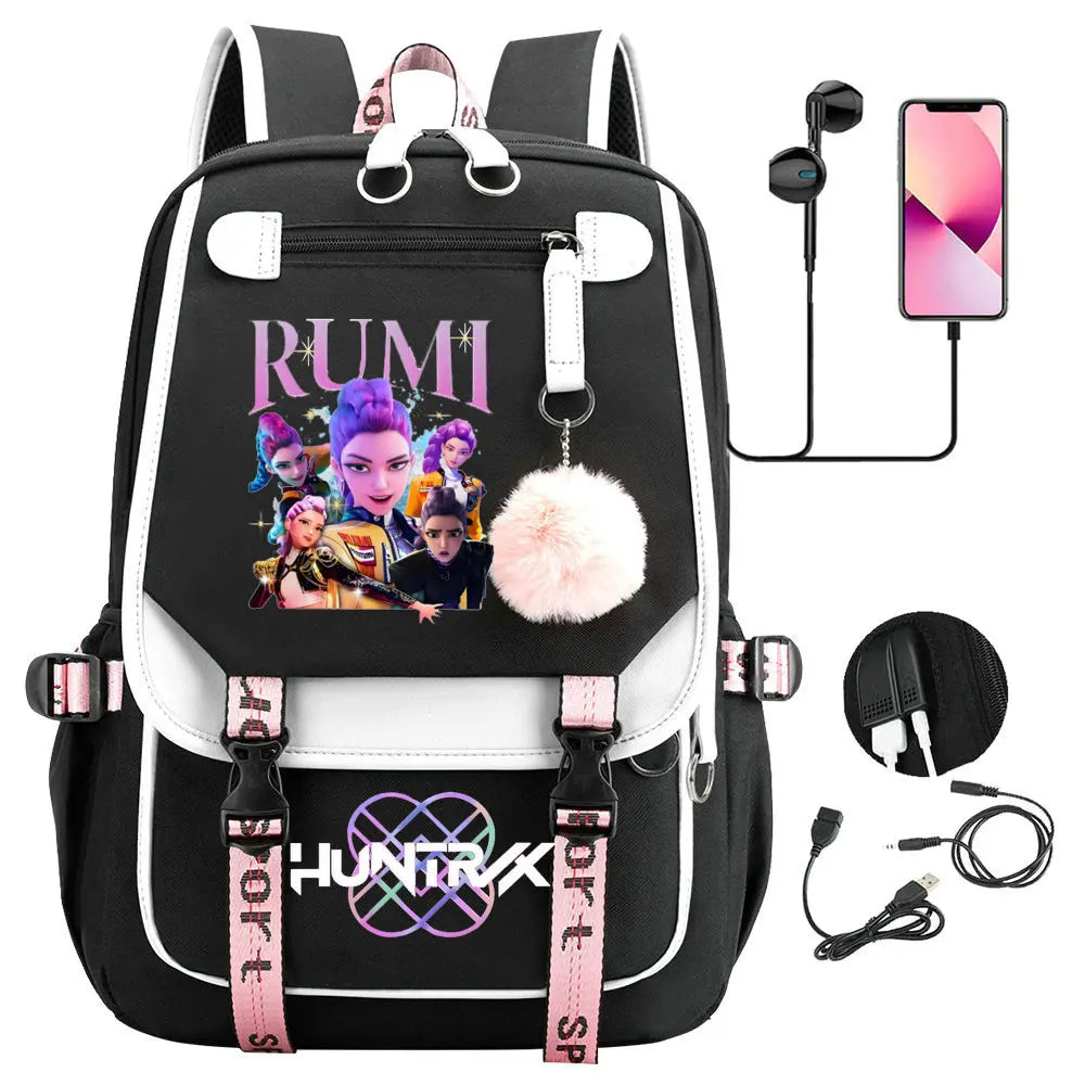 KPop Demon Hunters Inspired Backpack – Large Capacity School & Travel Bag