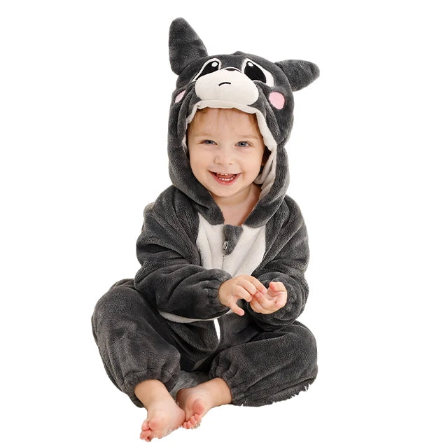 Ultra-Soft Winter Baby Romper – Hooded Flannel Animal Jumpsuit Costume for Toddlers & Infants (Boys & Girls) beunik