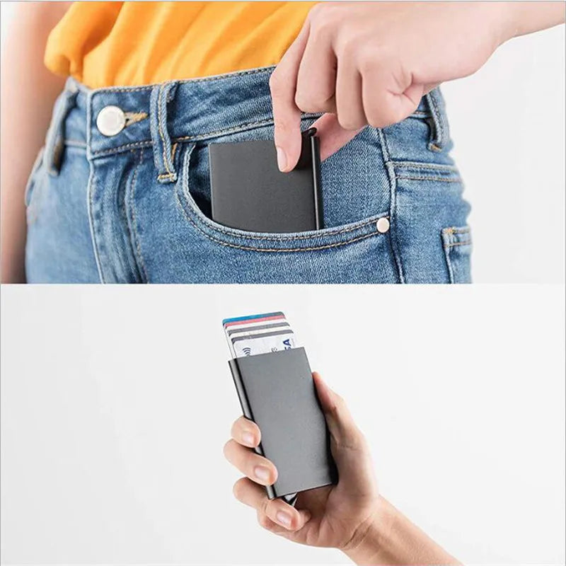 RFID Smart Slim Wallet Card Holder Metal Thin beunik