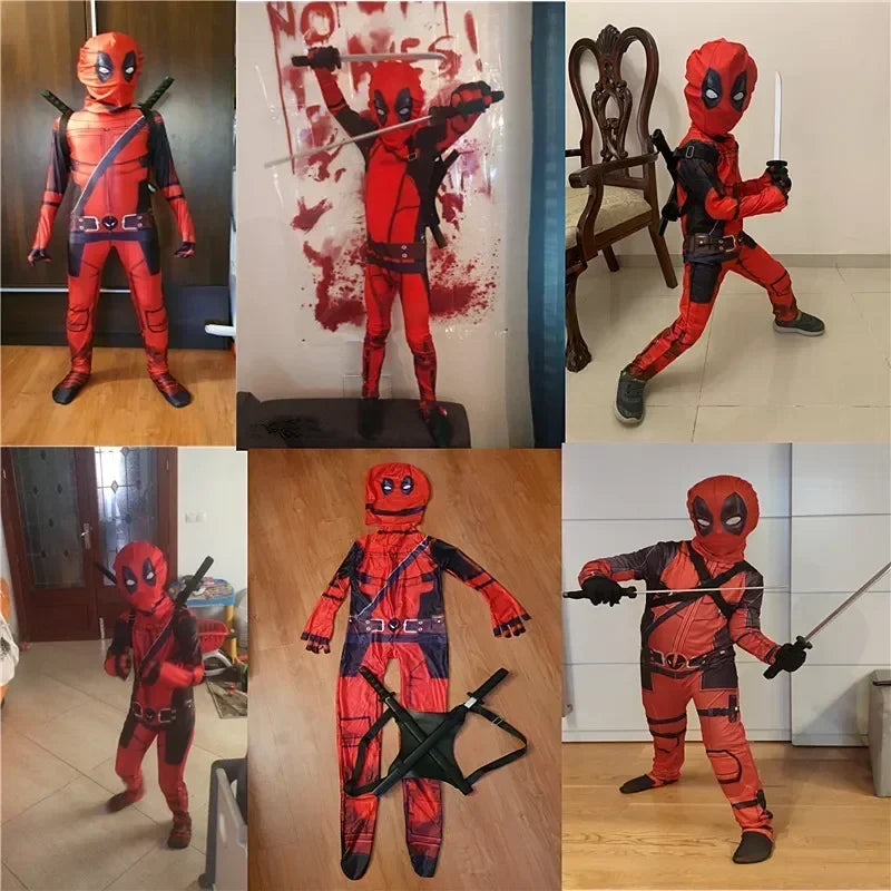 Kids Deadpool Bodysuit Superhero Cosplay Jumpsuit beunik