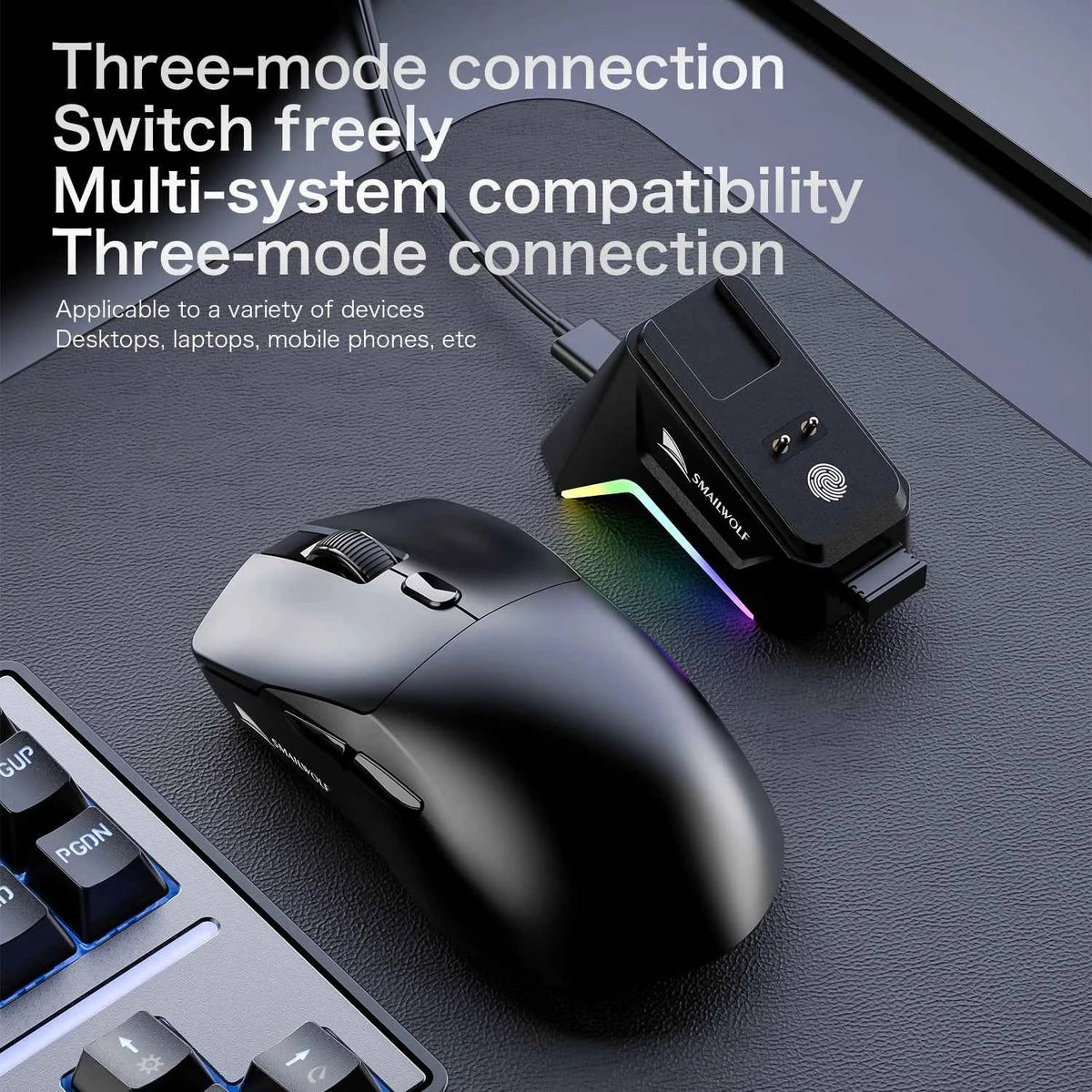 SMAILWOLF M3 PRO Wireless Bluetooth three-mode mouse E-sports gaming PAW3311