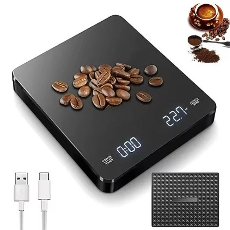 SmartBarista™ Digital Coffee Scale – LED Timer + Silicone Pad beunik