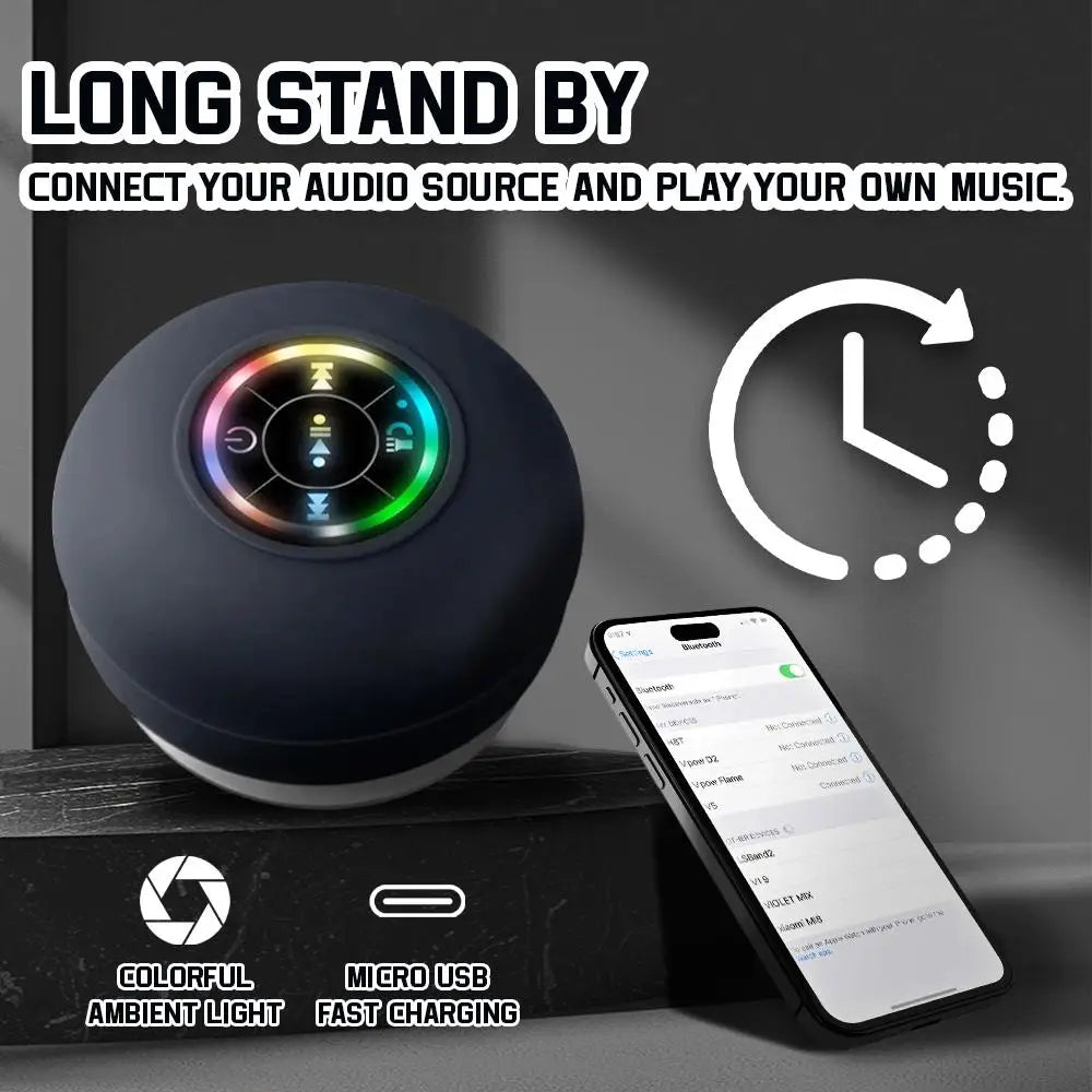 Waterproof Bluetooth Speaker with Colorful LED Lights beunik