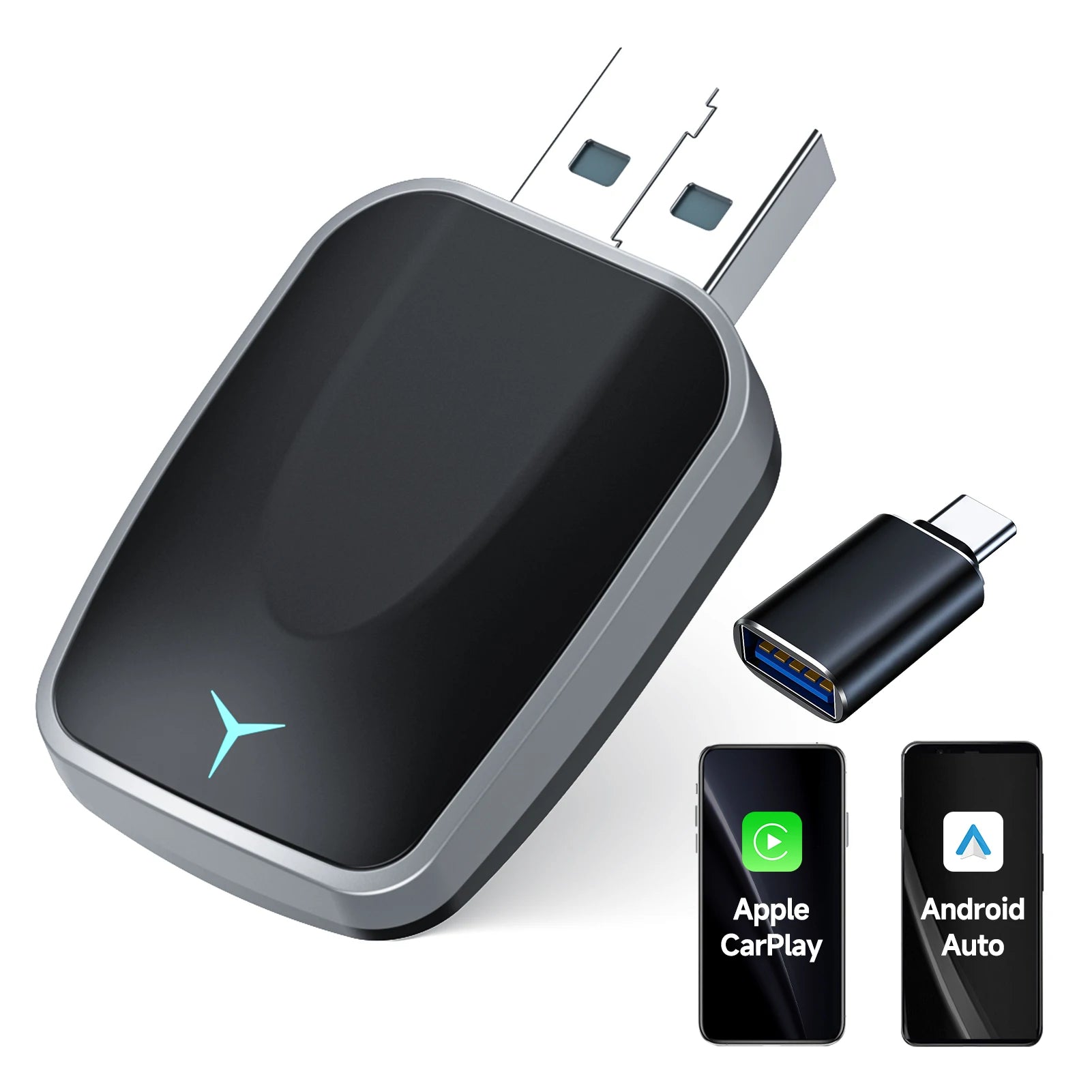 Plug & Play Wired to Wireless CarPlay Adapter & Android Auto Wireless Adapter