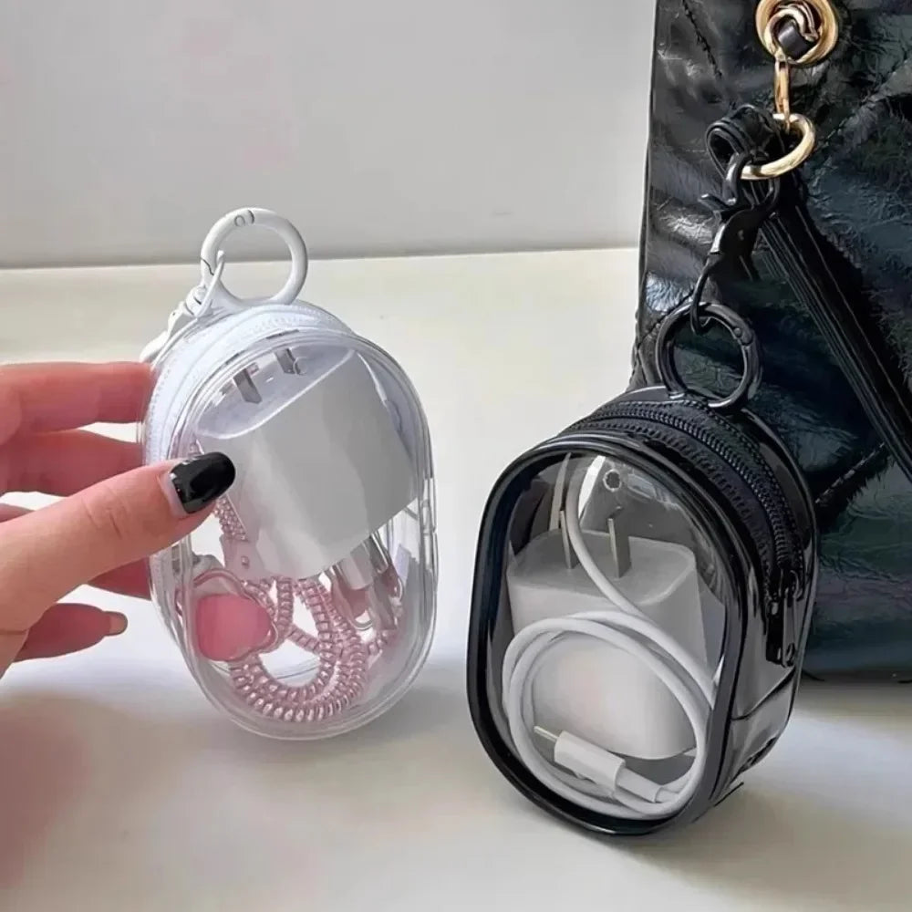 Multifunctional Clear Data Cable Storage Box Outdoor Travel beunik