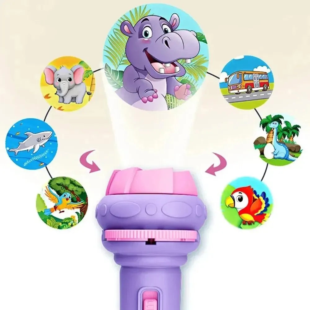 Cartoon Projection Flashlight Creative Children Flashlight Toy Projector (80 Patterns)