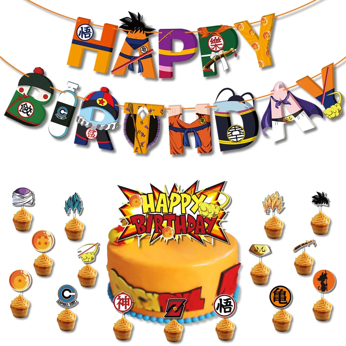 Dragon Ball Z Cake Topper and balloons