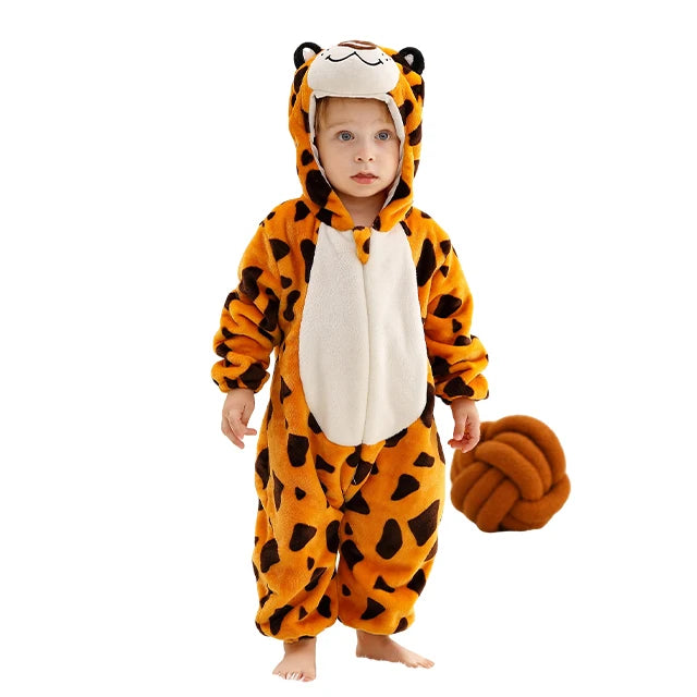 Ultra-Soft Winter Baby Romper – Hooded Flannel Animal Jumpsuit Costume for Toddlers & Infants (Boys & Girls) beunik