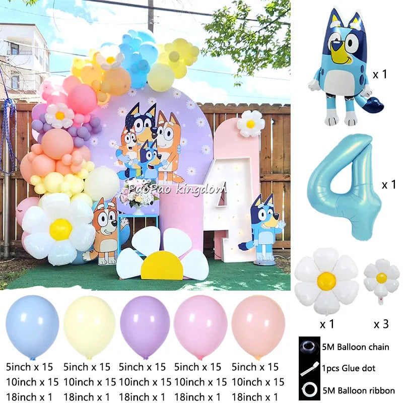 Bluey & Bingo Balloon Garland Arch Kit – Foil & Latex Birthday Party Décor