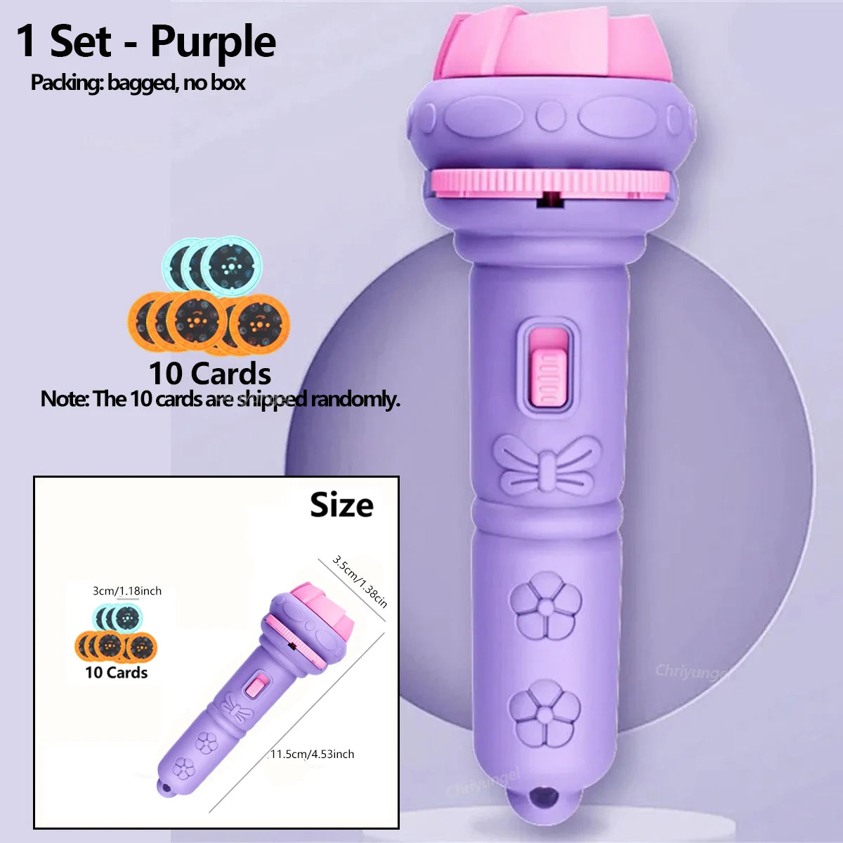 Cartoon Projection Flashlight Creative Children Flashlight Toy Projector (80 Patterns)