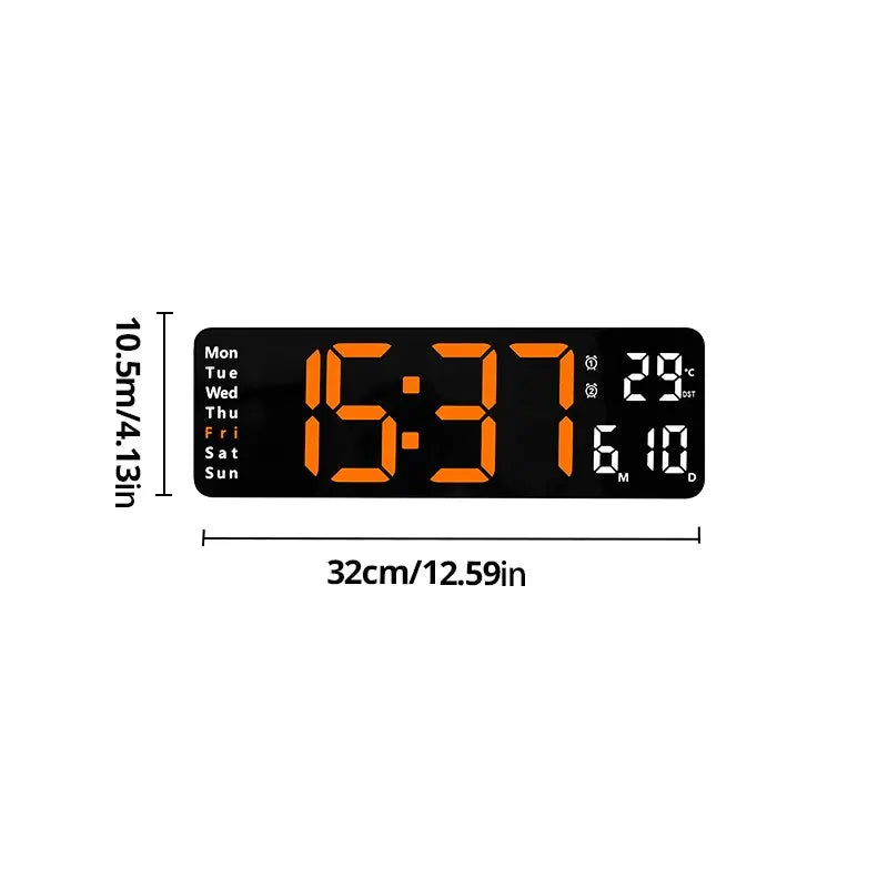 Large LED Digital Wall Clock Wall Mounted Remote Control