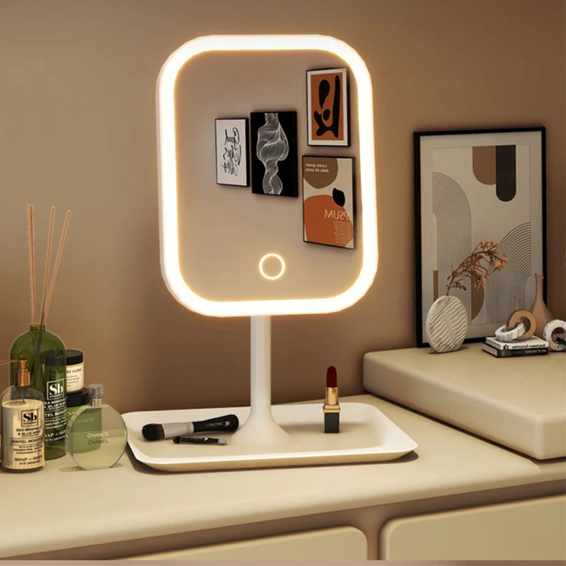 Niche Modern Desktop Vanity Mirror 3 Color Light LED Makeup Mirror beunik