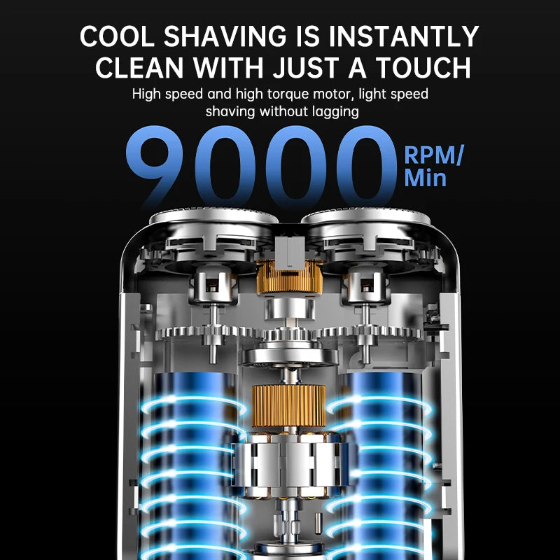 Mini Electric Smart Shaver Household Shaver Digital Display Dual Blade Rechargeable beunik