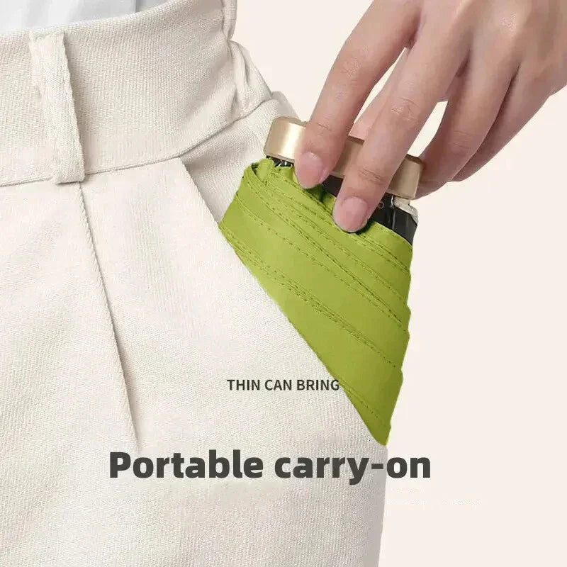 Mini Sun Rain Umbrella Pocket Vinyl Folding UV Protection beunik